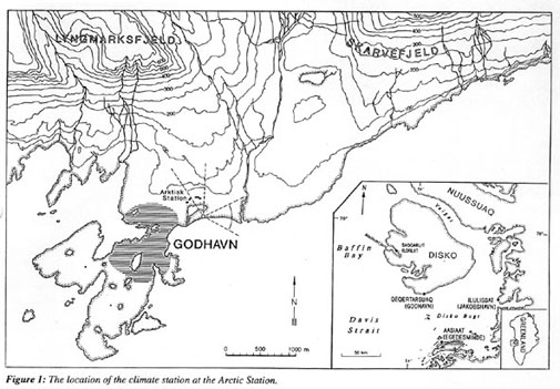 Kort over Qeqertarsuaq (tidligere Godhavn)