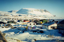 Picture of the town with snow